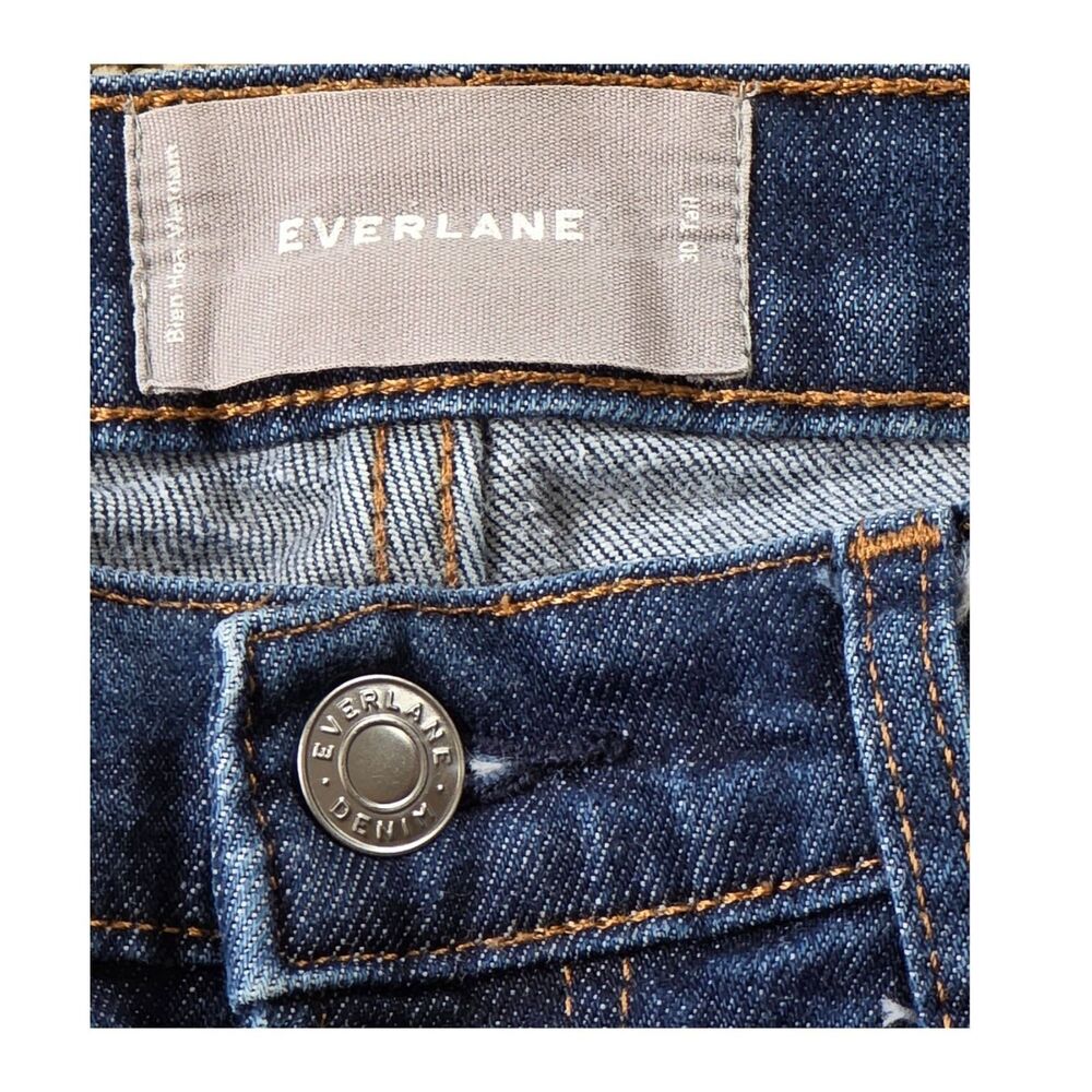 Everlane Skinny Mid Rise Denim Blue Jeans Women's 30 Tall Y2K Western - Picture 4 of 6